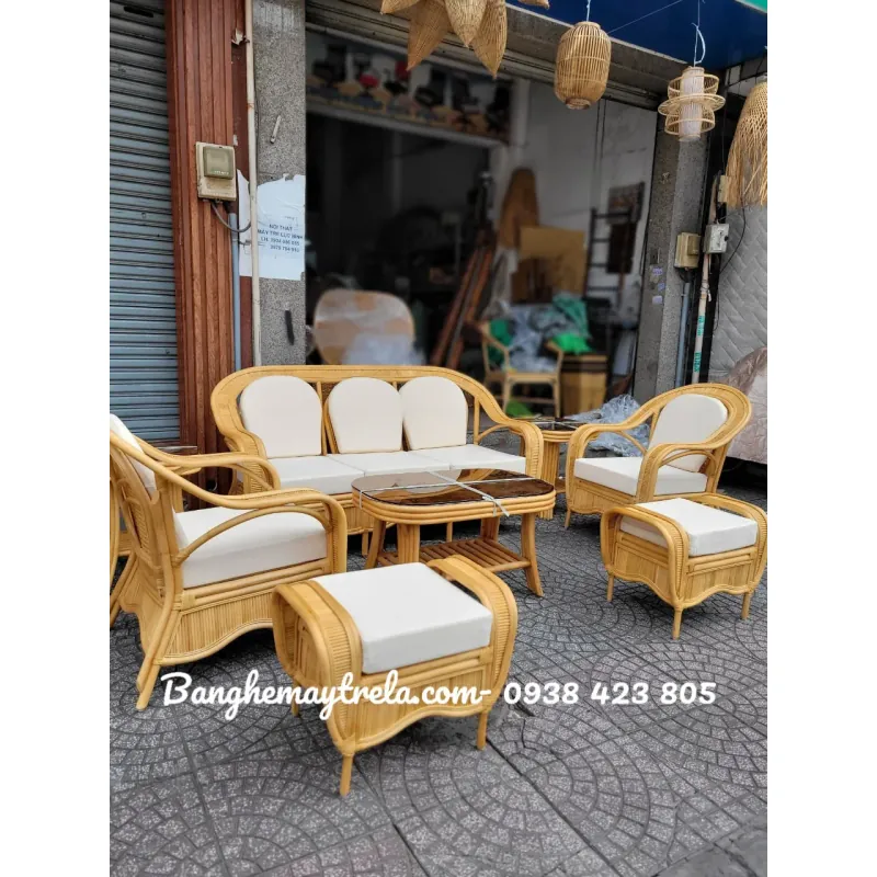 Bàn ghế sofa mây phòng khách cao cấp 574852
