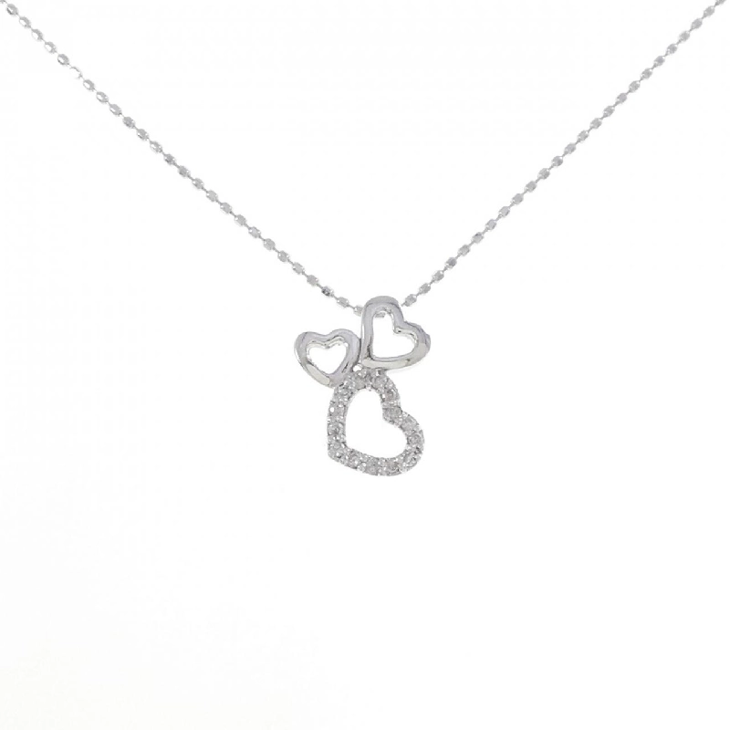 K18WG Dây chuyền kim cương hình trái tim 0.08CT - Hàng hiệu Chính hãng 859267