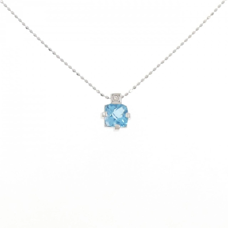 K18WG Blue Topaz Necklace - Hàng hiệu Authentic 860549