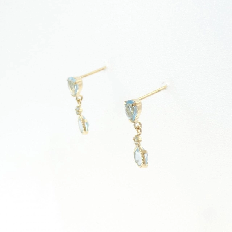 K18YG Blue Topaz Bông tai - Hàng hiệu Chính hãng 874321