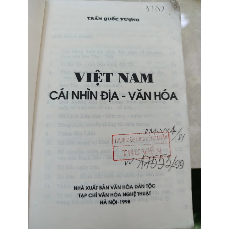 VIỆT NAM CÁI NHÌN ĐỊA-VĂN HOÁ - TRẦN QUỐC VƯỢNG 546618