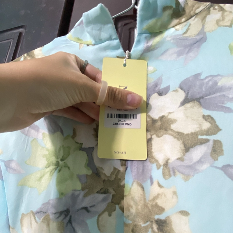 Đầm hoa voan xanh pastel ôm eo, dáng dài, mới 100%, size S/M từ 50-55kg vừa đẹp 455702