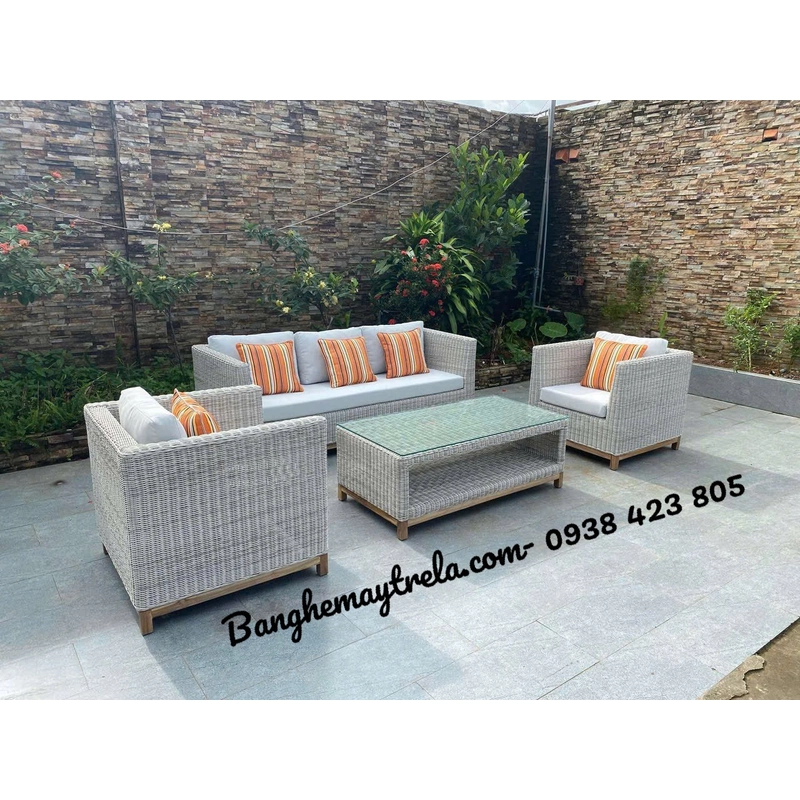 Bàn ghế sofa giả mây 469707