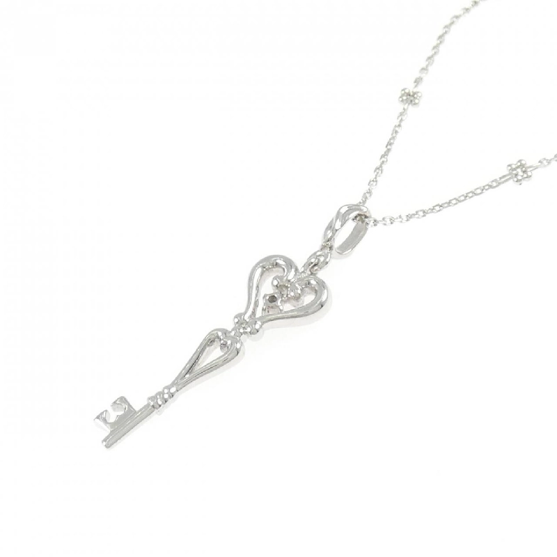 K18WG Chìa khóa × Trái tim Dây chuyền kim cương 0.01CT - Hàng hiệu Chính hãng 861292