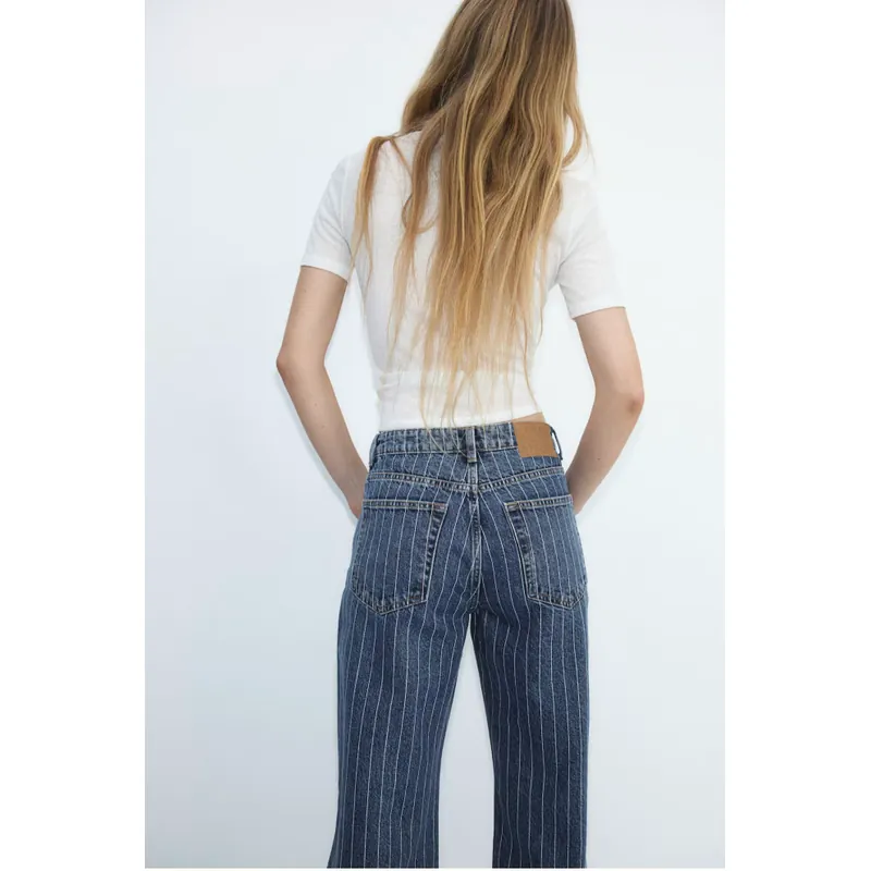 Quần jean suông lưng cao hiệu H&M - hàng Auth 713335