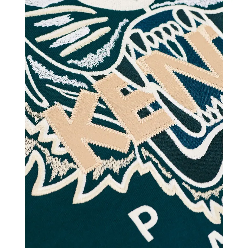 Áo sweatshirt Kenzo màu xanh lá đậm thêu đầu hổ 757897