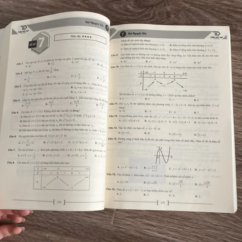Sách ôn thi toán thpt (bản cũ) chỉ có trắc nghiệm có đáp án chi tiết 784618