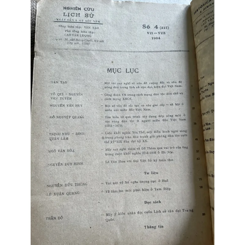 Nghiên cứu lịch sử - số 4-1984; khổ lớn  679758