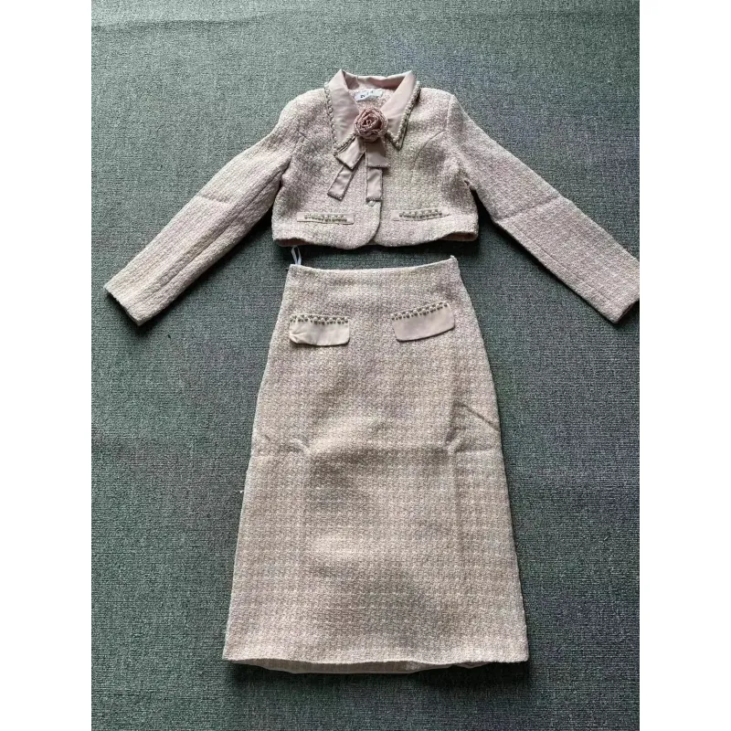 Set vest nữ phối đính ngọc trai và họa tiết tinh tế size M 746062