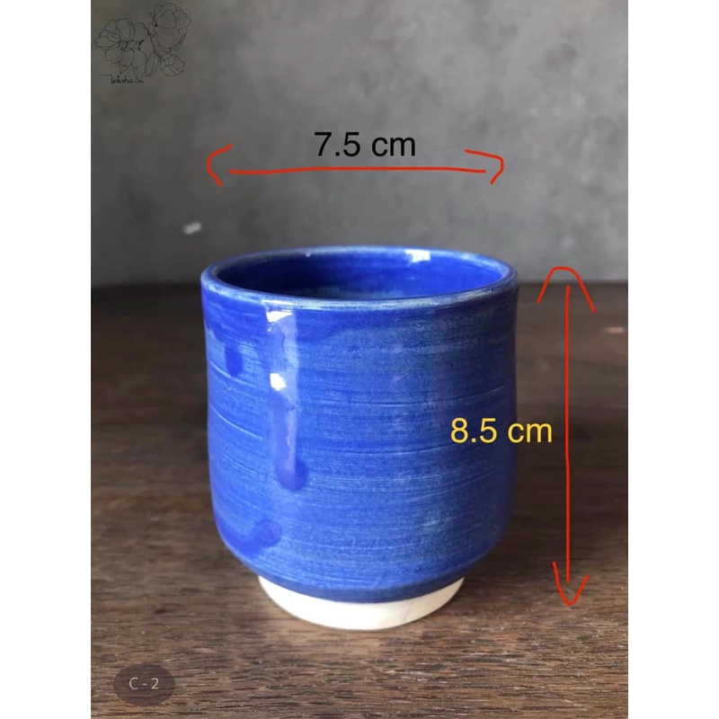 Ly gốm handmade mẫu men tím khói - 8.5 * 7.5 cm - sản phẩm mẫu test từ studio gốm 271718