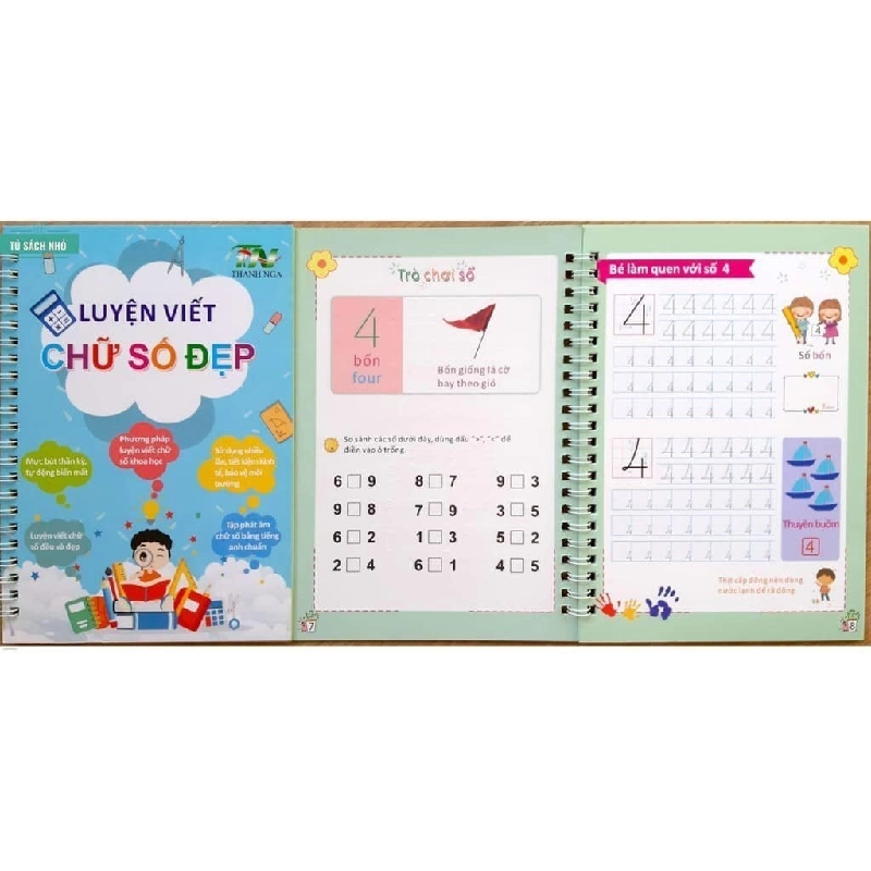 Combo 3 Vở Tập Viết Mực Tự Xóa Cho Bé – Luyện Viết Chữ Số & Nét Cơ Bản Dành Cho Trẻ Mầm Non, Tiểu Học LaLaHHome 531100