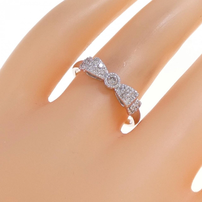 Nhẫn kim cương K18WG hình ruy băng 0.20CT - Hàng hiệu Authentic 848098