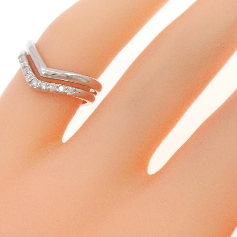 Nhẫn nhẫn ngón út kim cương K18WG 0.09CT 671939