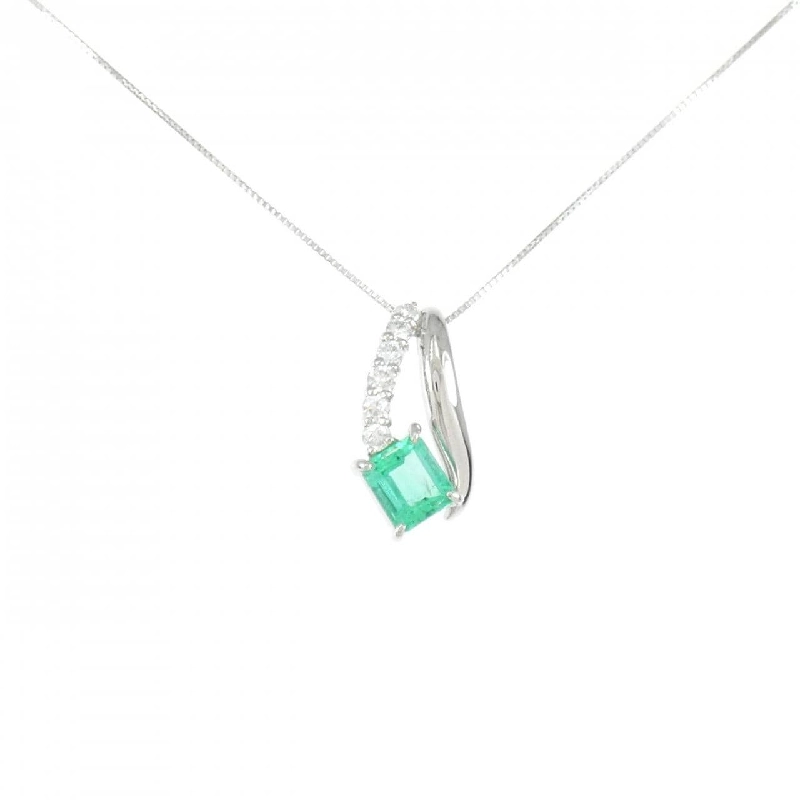 K18WG Emerald Necklace 0.85CT - Hàng hiệu Authentic 857879