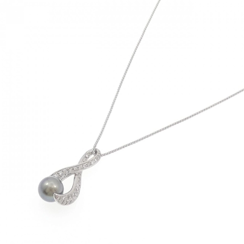 K18WG Ngọc trai đen dây chuyền 11mm - Hàng hiệu Chính hãng 845859