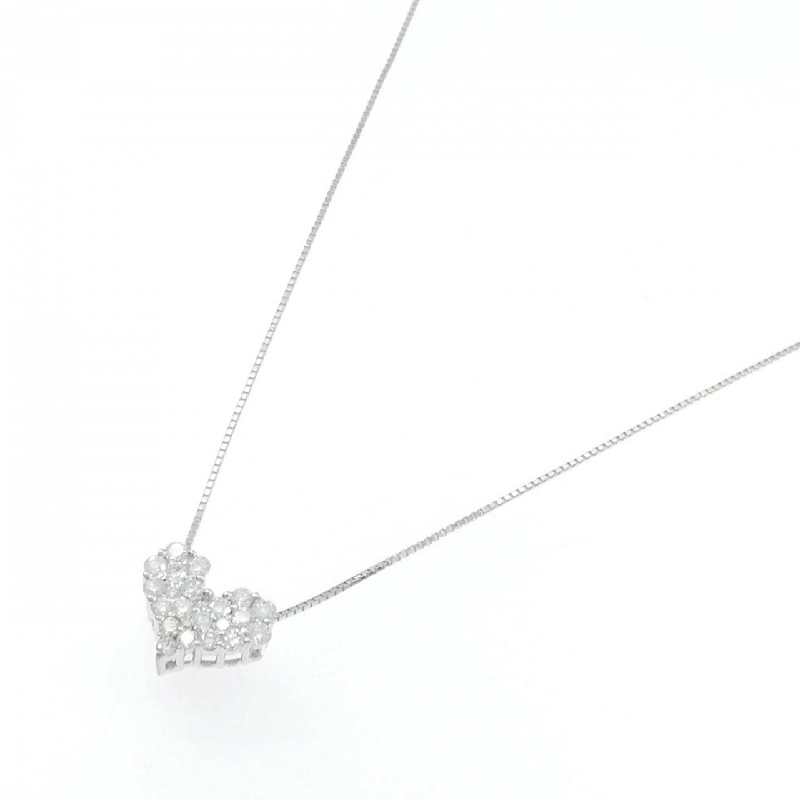 K18WG Dây chuyền kim cương hình trái tim 0.50CT - Hàng hiệu Chính hãng 860863