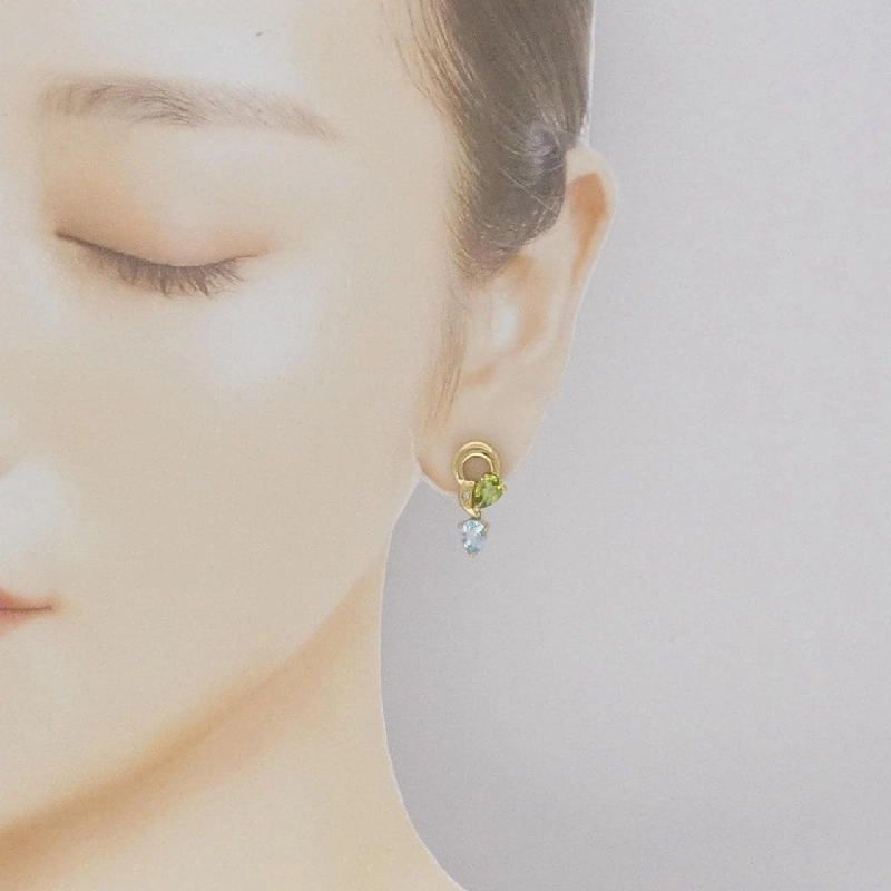 K18YG Đá màu Bông tai - Hàng hiệu Chính hãng 871931