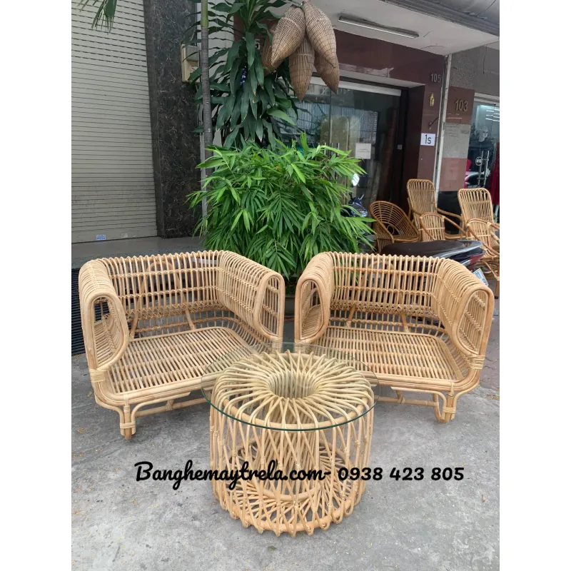 Bộ bàn ghế sofa đơn mây 696615