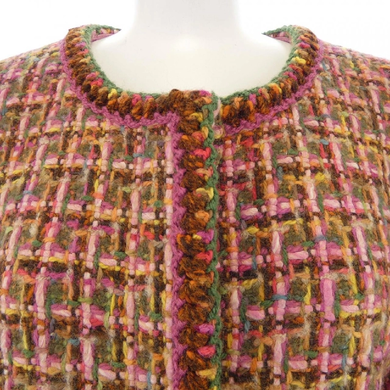 【Mã giảm giá】【Cổ điển】Áo khoác không cổ CHANEL 637298