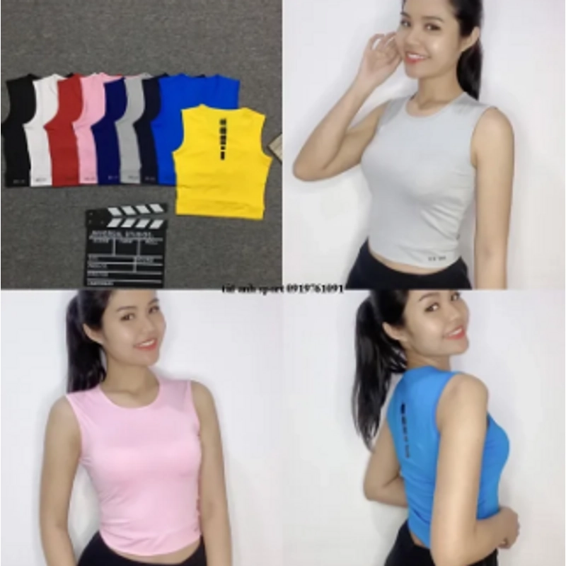 Combo 2 Áo Croptop thể thao Yoga, Zumba, Gym (Màu xanh lá & đỏ - size L) 333999
