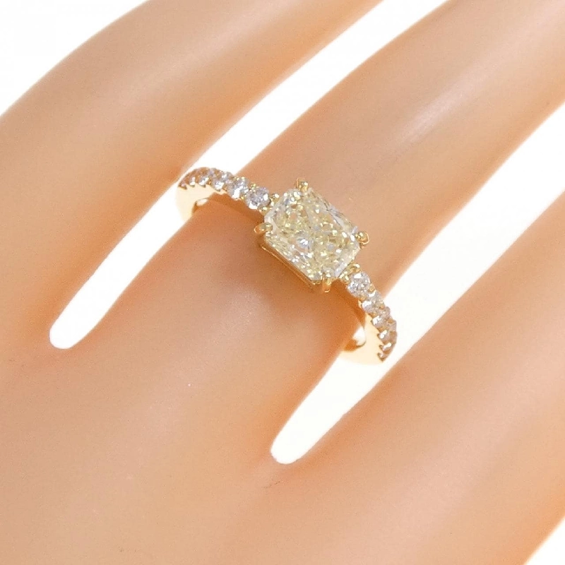 Nhẫn kim cương K18YG 1.054CT LY SI1 cắt hình fancy - Hàng hiệu Authentic 874204