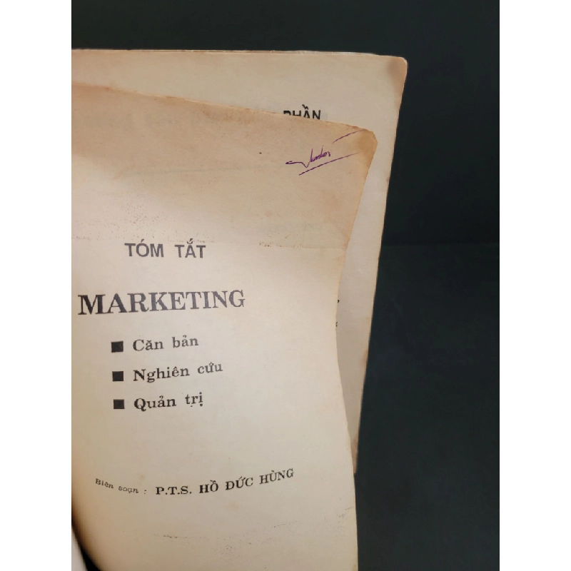 Marketing căn bản, nghiên cứu, quản trị mới 70% bẩn bìa, tróc gáy, ố vàng, có chữ ký 1995 PTS Hồ Đức Hùng HCM3004 GIÁO TRÌNH, CHUYÊN MÔN 445017