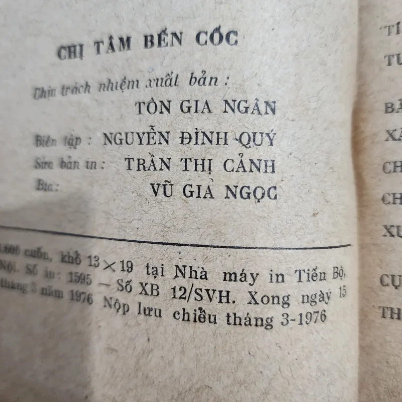 Chị tâm bến cốc | chèo | tào mạt | 1976 1002031