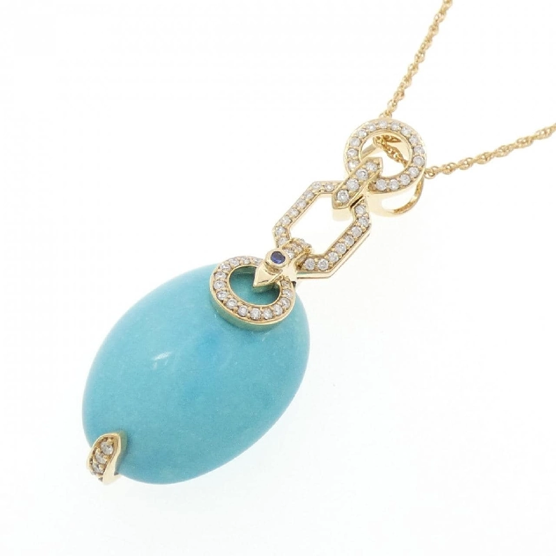 K18YG Mặt dây chuyền Turquoise 20.60CT - Hàng hiệu Chính hãng 858854