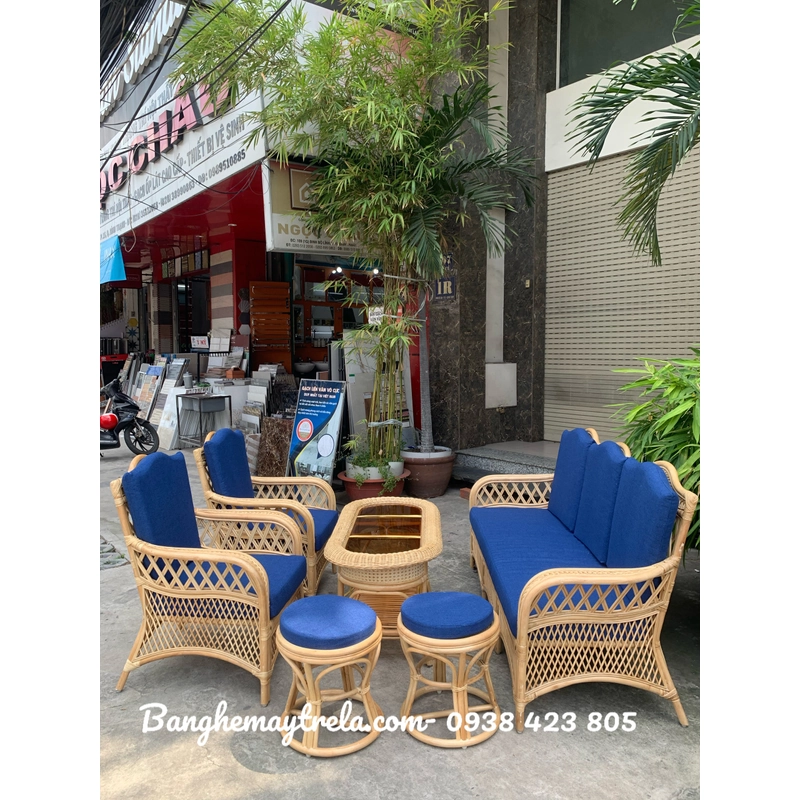 Bộ bàn ghế sofa mây phòng khách 458215