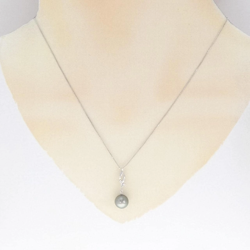 K18WG/K14WG Ngọc trai đen dây chuyền 8.3mm - Hàng hiệu Chính hãng 857793