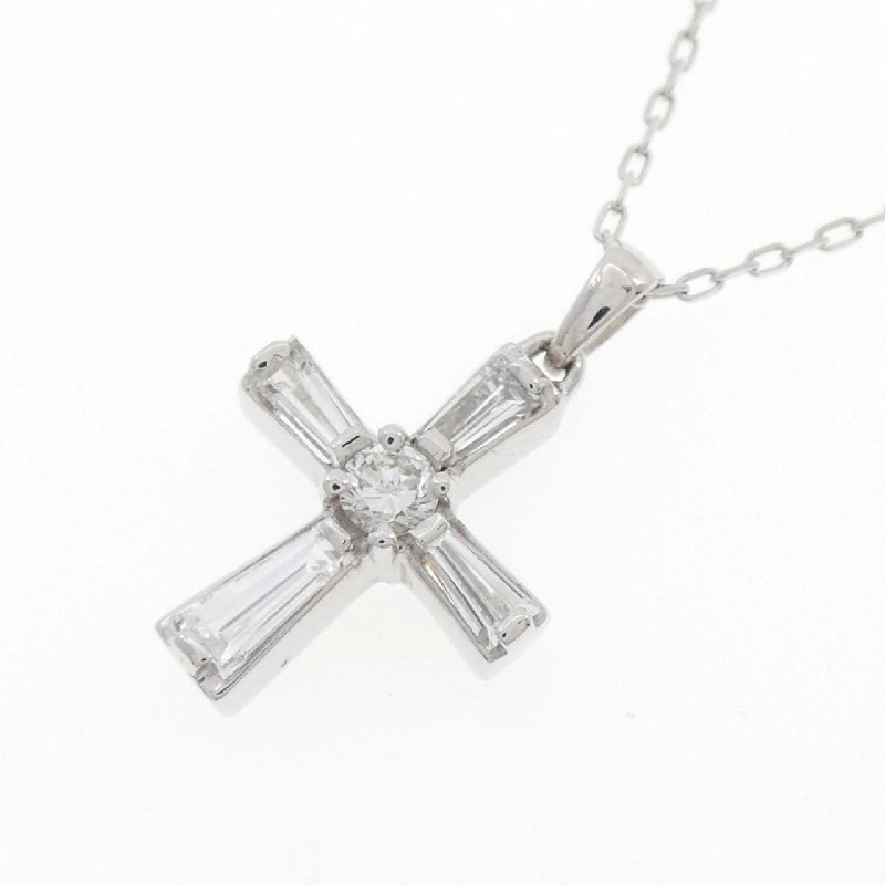 K18WG Dây chuyền kim cương chéo 0.116CT - Hàng hiệu Authentic 848455