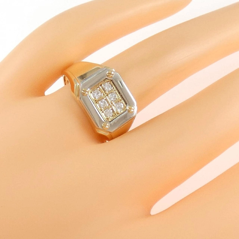 Nhẫn kim cương K18YG/PT900 0.18CT 666215