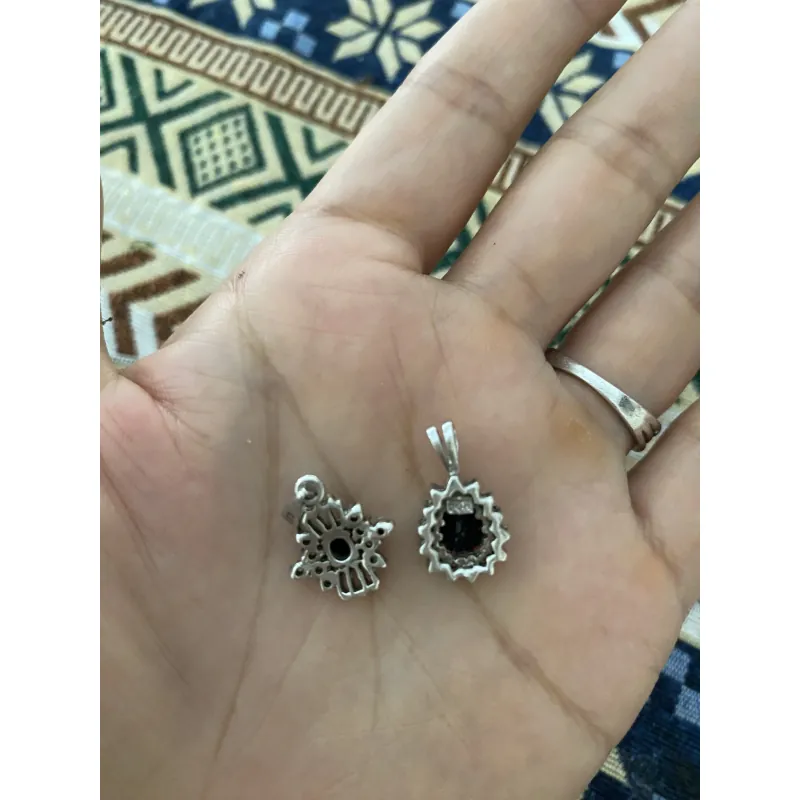 2 mặt saphire xanh đen đẹp bạc 925 1009187