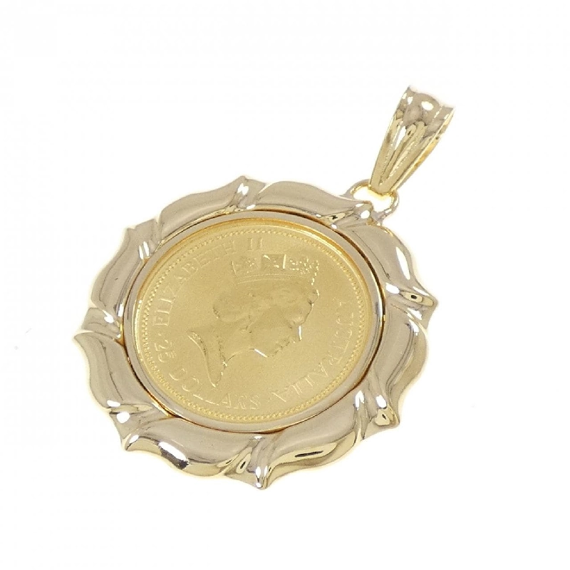 K18YG(枠) Đồng xu mặt dây chuyền - Hàng hiệu Authentic 866269