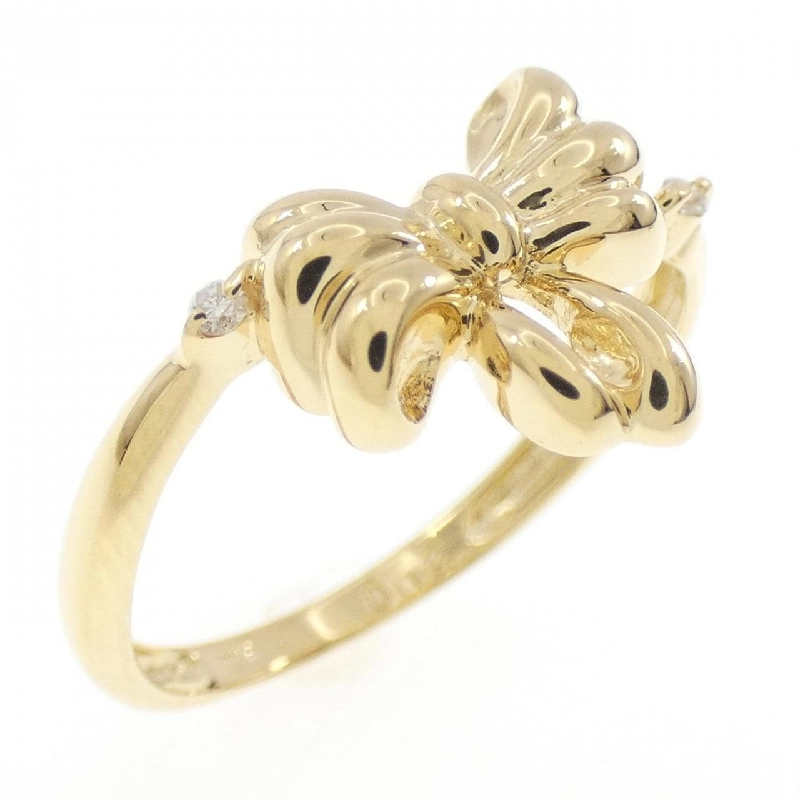 Nhẫn kim cương K18YG hình ruy băng 0.02CT 671028