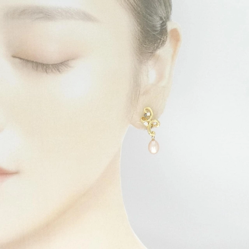 K18YG Bông tai ngọc trai nước ngọt - Hàng hiệu Authentic 873202