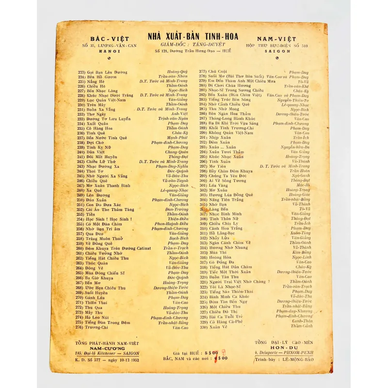 Tờ Nhạc Tiền Chiến Kinh Điển: BUỒN TÀN THU - Văn Cao (NXB Tinh Hoa 1953) 728107