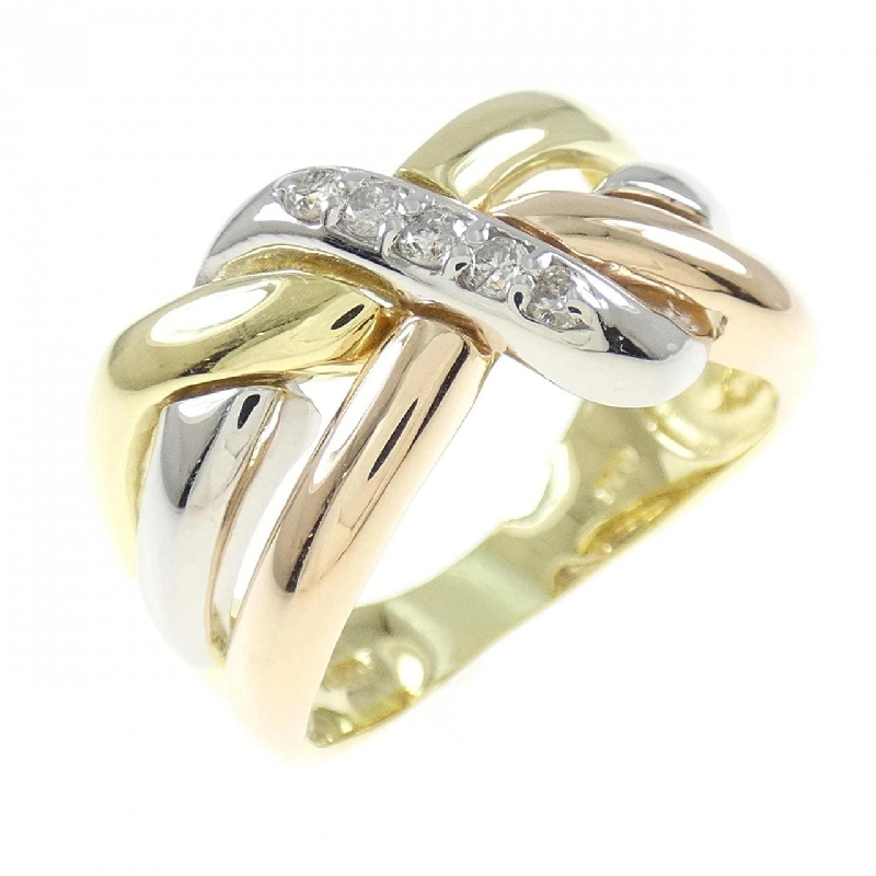 Nhẫn kim cương K18YG/PT900/K18PG 0.14CT 670742