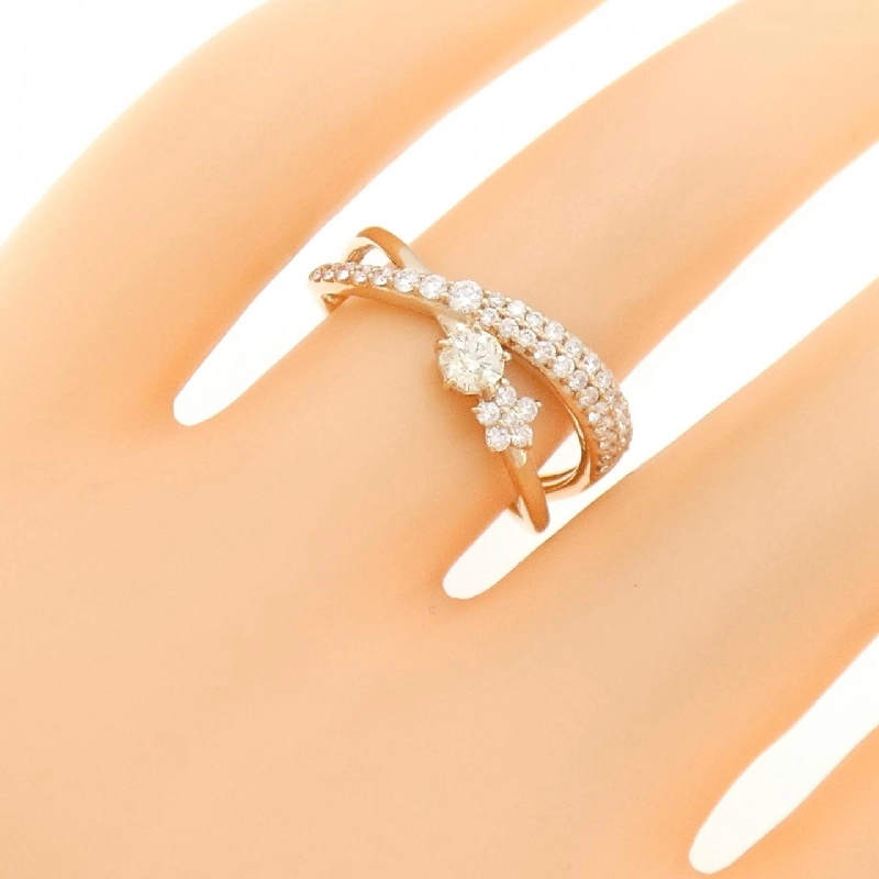 Nhẫn kim cương hoa K18PG 0.154CT - Hàng hiệu Authentic 856872