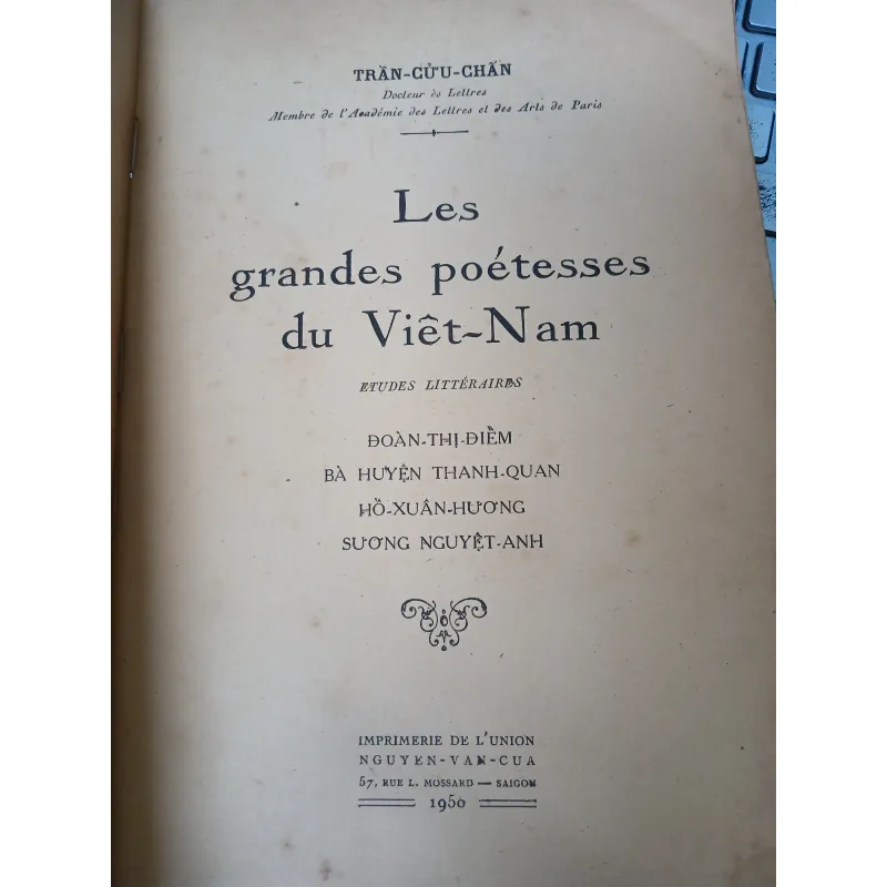 LES GRANDES POÉTESSES DU VIÊT NAM (NHỮNG NỮ THI SĨ LỚN CỦA VIỆT NAM) - TRẦN CỬU CHẤN 761522