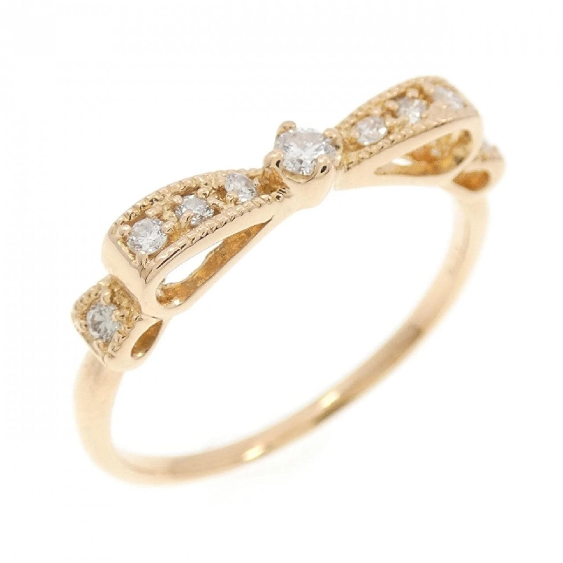 Nhẫn kim cương K18PG có ruy băng 0.10CT 666190