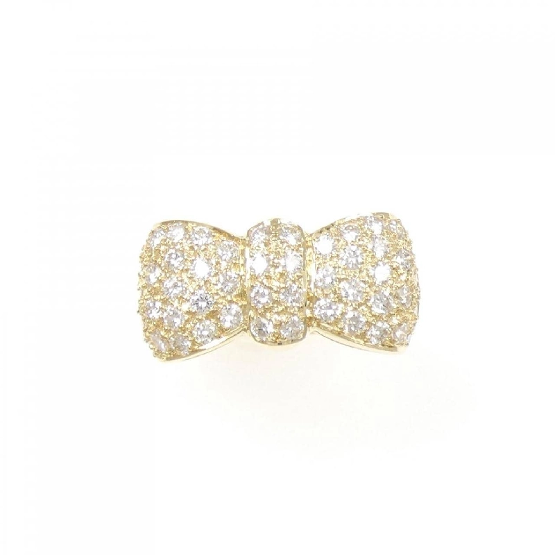 Nhẫn kim cương pavé hình ruy băng K18YG 1.055CT - Hàng hiệu Authentic 849151