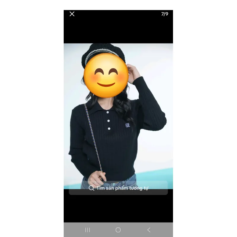 Áo len , cổ bẻ , size 45 kg - 50 kg , màu đen 992503