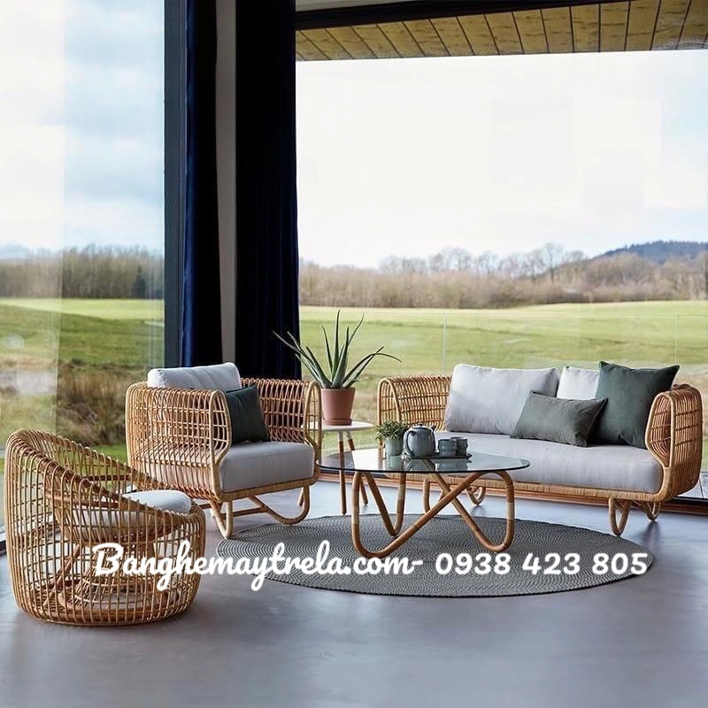 Sofa mây tổ yến phòng khách hiện đại 522359