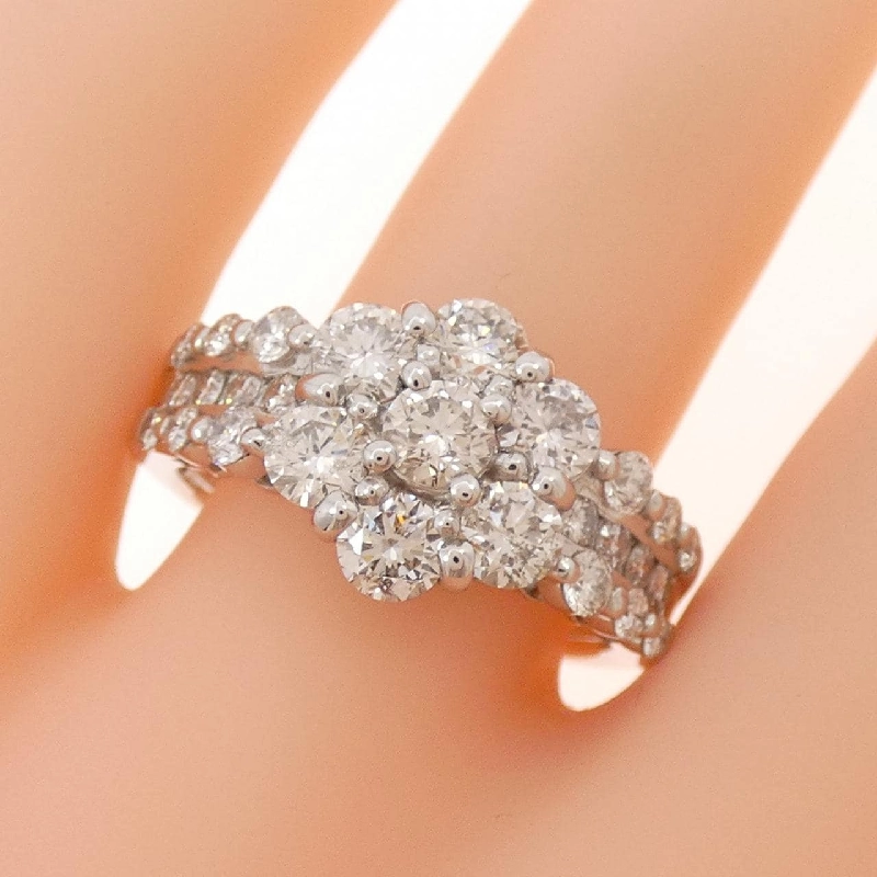 Nhẫn kim cương hoa PT900 1.85CT 665411