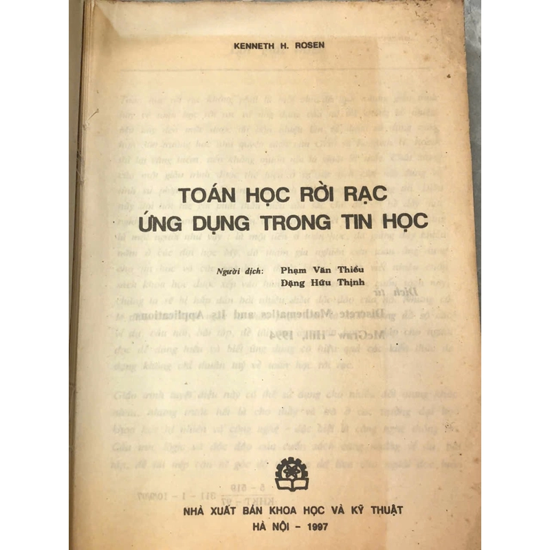 TOÁN HỌC RỜI RẠC ỨNG DỤNG TRONG TIN HỌC - Kenneth H.Rosen   478118
