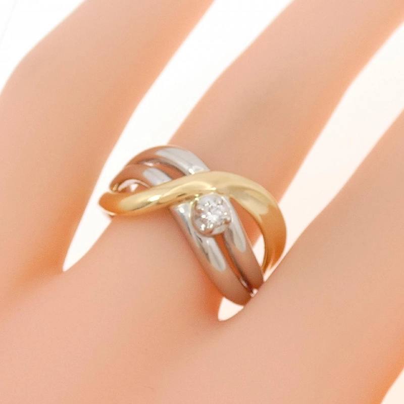 Nhẫn kim cương K18YG/PT900 0.06CT - Hàng hiệu Chính hãng 855071