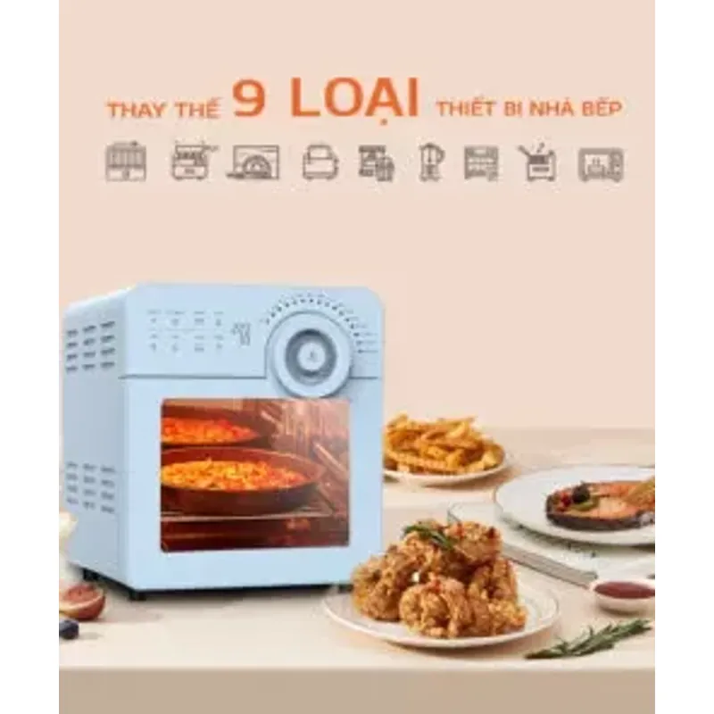 ⚡ UNIE SKY BLUE 14.5L – Công nghệ đối lưu mạnh mẽ, chiên vàng giòn nhanh hơn! 718761