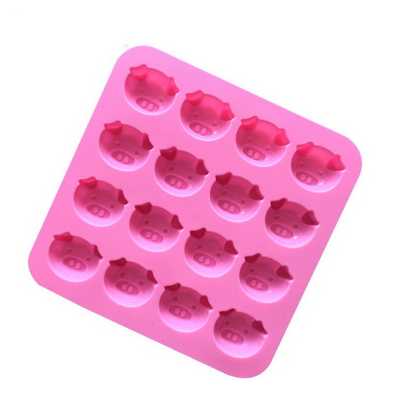 Khuôn silicon làm rau câu, socola 16 mặt heo con – Mã số 1087 338189