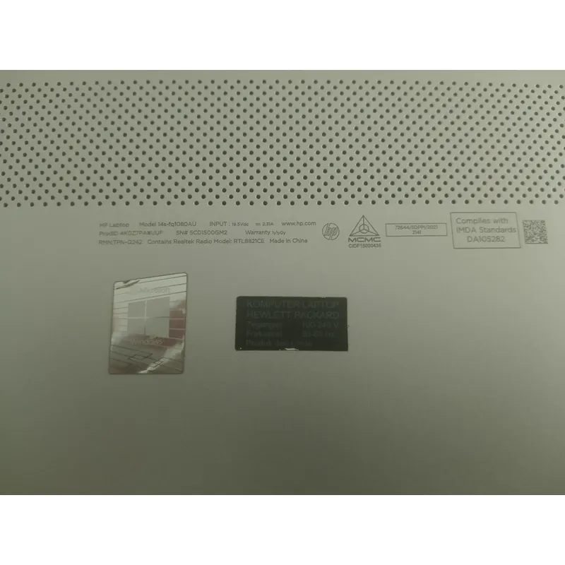 Laptop hp model 14s - fp1080AU 14"  1052907
